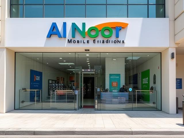 Storefront of Al Noor Mobile Solutions in Dubai's Business Bay