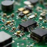 Close up of mobile phone internal components and circuit board